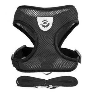 Harnais pour chiens et chiots, collier, gilet réglable pour chat et chien, laisse de promenade, harnais en maille de polyester doux et respirant pour animaux de compagnie de petite et moyenne taille - Product Image 4