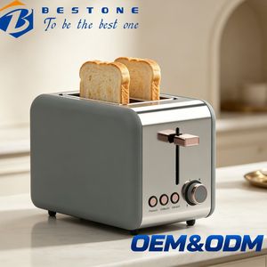เครื่องปิ้งขนมปัง BESTONE 2 ช่อง สแตนเลส พร้อมฟังก์ชั่นละลายน้ำแข็ง อุ่นอาหาร และยกเลิกการปิ้ง ใช้งานในครัวเรือน - Product Image 1