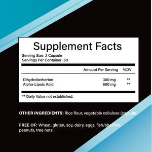 HUAQING OEM Dihidroberberina 300mg con Ácido Alfa Lipoico 600mg Suplemento Cápsulas Avanzadas de Dihidroberberina para una Salud Óptima - Product Image 2