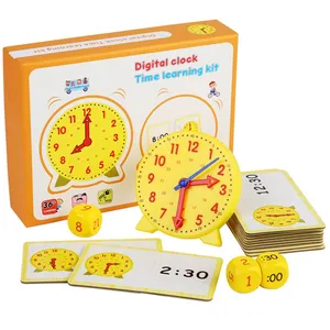 Juego de actividades de tiempo de aprendizaje preescolar, reloj de tiempo de enseñanza, reloj digital de juguete