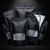 Sachet Mylar VMPET Noir Mat Anti-Odeur Personnalisé, Barrière Anti-Humidité, Pochette Autoportante pour Stockage Longue Durée du Café et des Épices