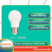 Sundy Factory Make Led Radar Sensor de movimiento Bombilla E27 9W Escaleras Luz de seguridad para sensor de cuerpo humano Bombilla de lámpara inteligente