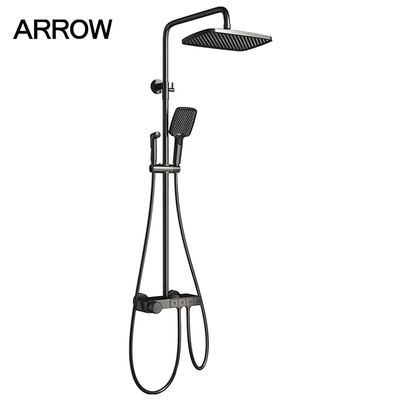 ARROW Brand Gun Grey Badezimmer Klavier Dusch set Säule 4 Funktionen Niederschlag Decke Dusch kopf Wasserhahn Dusch system Bad armaturen