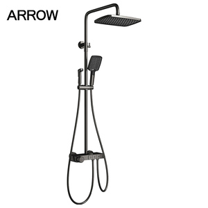 ARROW marque pistolet <span class=keywords><strong>gris</strong></span> <span class=keywords><strong>salle</strong></span> <span class=keywords><strong>de</strong></span> <span class=keywords><strong>bain</strong></span> Piano ensemble <span class=keywords><strong>de</strong></span> douche <span class=keywords><strong>colonne</strong></span> 4 fonctions pluie plafond pommeau <span class=keywords><strong>de</strong></span> douche robinet système <span class=keywords><strong>de</strong></span> douche robinets <span class=keywords><strong>de</strong></span> <span class=keywords><strong>bain</strong></span> - Product Image 1