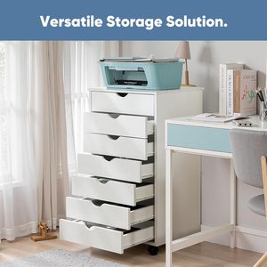 Archivador Móvil Moderno de 7 Cajones <span class=keywords><strong>con</strong></span> <span class=keywords><strong>Ruedas</strong></span>, Organizador de <span class=keywords><strong>Escritorio</strong></span>, Archivador Vertical, Soporte Rodante de Madera <span class=keywords><strong>para</strong></span> Impresora Pequeña, <span class=keywords><strong>para</strong></span> el Hogar - Product Image 6
