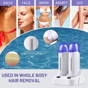 Wax <b>Warmer</b> Double Cartridges <b>Warmers</b> 110v for Women Men Body Waxing Coarse Hair Removal with Heater Base for Hair, <b>Leg</b>, Face - Product Image 5
