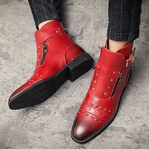 Botas de Hombre de Talla Grande, Estilo Nuevo, Zapatos Casuales, Botas de Piel Sintética de Caña Alta - Product Image 3