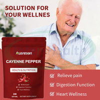 Ausreson OEM Marque Privée Poivre de Cayenne Gélules Molles Biologiques Halal Compléments pour la Santé Cardiaque 240 Gélules Molles de Poivre de Cayenne