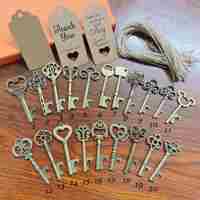 Grand ensemble de clés squelette en bronze antique, ouvre-bouteille, breloque pendentif pour décoration de mariage, cadeau, bricolage, style rustique vintage