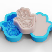 Candyer Nouveau Design Personnalisé Lot de 4 Moules en Silicone Hamsa pour la Fabrication de Savon, Outils de Pâtisserie, Moule à Bougie en Silicone, Moule Fatima en Silicone