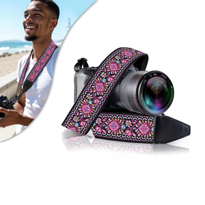 Sangles d'<span class=keywords><strong>appareil</strong></span> photo pour photographes, tissage en coton brodé <span class=keywords><strong>vintage</strong></span>, tissu doux rembourré, sangle à dégagement rapide, convient à tous les appareils photo - Product Image 2