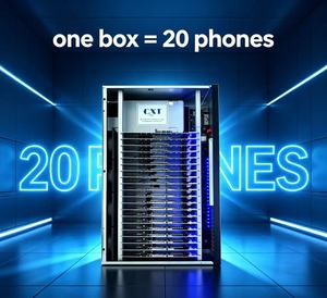 Caja de granja de teléfonos CXT, caja para granja de teléfonos, 50 chasis de granja, concentrador USB OTG de 20 puertos, ranura SIM/eSIM, 20 placas base para teléfonos - Product Image 1