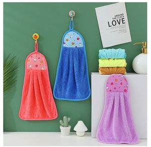 Serviette de cuisine carrée en microfibre corail absorbante avec accroche, épaisse et absorbante - Product Image 3