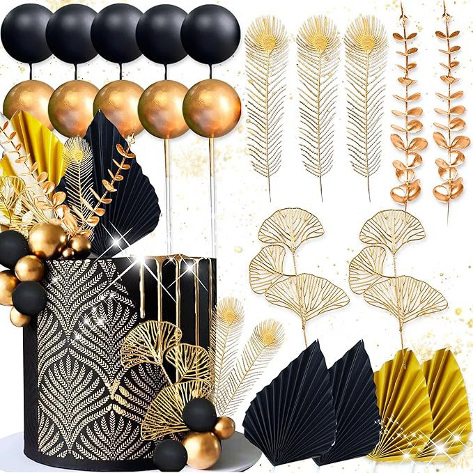 21 ชิ้น ขนนกยูงสีดำทอง 3 ชิ้น