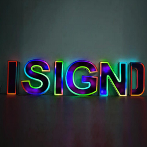 Tùy chỉnh RGB <span class=keywords><strong>LED</strong></span> 3D signage đầy màu sắc Neon dấu hiệu chữ quảng cáo biểu tượng đèn cho khách sạn từ xa ngoài trời cửa hàng kinh doanh trang trí - Product Image 1