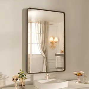 Direct Factory Supply Luxury Black/Silver/Gold Color Framed Wall Mirror For Bathroom Mirror