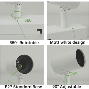 Spot lumineux rond moderne de haute qualité, mural, E27, LED, en fer, température de couleur réglable (3000K-6000K), pour usage domestique - Product Image 3
