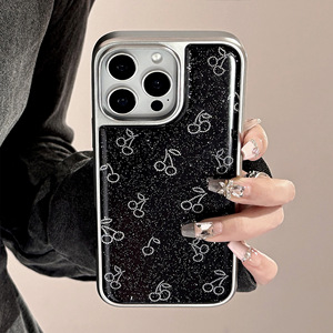 Promax luxe TPU paillettes Ins à pois cerise galvanoplastie époxy étui de protection pour téléphone portable pour <span class=keywords><strong>IPhone14</strong></span> - Product Image 3