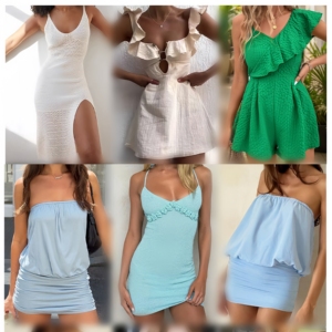 Vestido lavado a la piedra de algodón de estilo europeo para mujer Top de moda con cintura Natural Venta caliente Precio al por mayor Ropa usada - Product Image 2