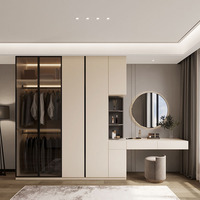 Armoire moderne avec miroir pour chambre à coucher, meubles sur mesure