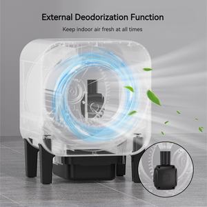 Bac à litière intelligent 65L <span class=keywords><strong>pour</strong></span> chat, nettoyage automatique, suivi de santé, contrô<span class=keywords><strong>le</strong></span> par <span class=keywords><strong>application</strong></span>, système anti-odeurs, design carré, PP ABS, grande capacité - Product Image 4