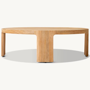 <span class=keywords><strong>Mesa</strong></span> de Centro Redonda de Madera Maciza RH Sedona, Patas de Madera Gruesa <span class=keywords><strong>con</strong></span> Ranura <span class=keywords><strong>Central</strong></span>, <span class=keywords><strong>Mesa</strong></span> de Acento Moderna para Patio Exterior, Diseño Minimalista - Product Image 4