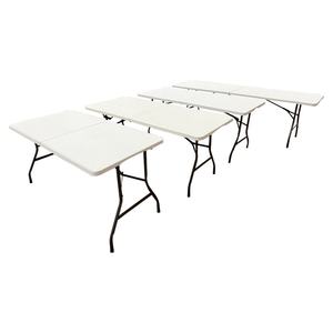 <span class=keywords><strong>Mesa</strong></span> <span class=keywords><strong>Plegable</strong></span> de Plástico de <span class=keywords><strong>Resina</strong></span> HDPE para Exteriores, Fabricada por Moldeo por Soplado, <span class=keywords><strong>Mesa</strong></span> Portátil para Puesto de Mercado Nocturno con Sillas, Color Blanco - Product Image 3