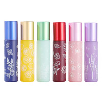 10 ml Frosted Multi Color Glass Roller Parfüm Sprüh flasche mit Oberflächen druck