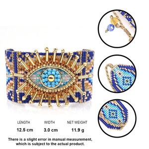 Moyamiyako Evil Eye pulsera <span class=keywords><strong>con</strong></span> cuentas <span class=keywords><strong>con</strong></span> Miyuki Delica Beads Unisex diamante perla acento encanto <span class=keywords><strong>pulseras</strong></span> brazaletes regalo accesorio - Product Image 5