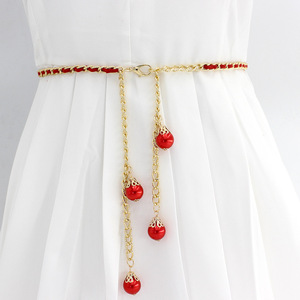 <span class=keywords><strong>Ceinture</strong></span> de décoration de perles fines de chaîne de taille d'aspect métallique de mode pour des dames - Product Image 2