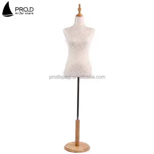 Phụ Nữ Thợ May Không Đầu Thợ May Bust Mannequins, Mô Hình Bán Thân Bọc Ren, Đạo Cụ Hiển Thị Trang Phục Giả Cửa Sổ Màu Đen Và Trắng