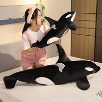 Vente chaude : Peluches requin baleine, jouets en peluche orques, oreiller en peluche doux et mignon en forme de queue de baleine, jouet en peluche requin tueur