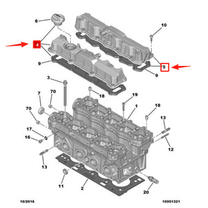 Couvre-culbuteurs Peugeot Citroën 0248L6 0248L7 0249G0 Remplacement d'origine pour 307 C4 S30 - Product Image 2