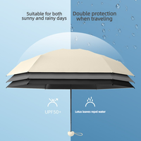 Parapluie de poche mini capsule 5 plis OEM avec logo personnalisé, revêtement noir UPF50, 235g, pour femme, voyage, marque publicitaire