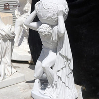 Sculpture en marbre blanc de haute qualité, mains tenant un globe terrestre, statue à vendre