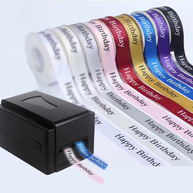 Hot Heat Transfer Hot Stamping Printer 300dpi with Cutter USB Interface Hot Transfer Gold Ribbon Printer Satin Ribbon Printer