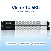 UPS Online Lithium 1U Rack 6000VA 5400W Fase Tunggal dengan Faktor Daya 0.9 untuk Aplikasi Server Telekomunikasi