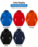 Veste de safari pour homme, 3 couches, respirante, grande taille, résistante à l'eau, coupe-vent, légère, avec doublure en polaire amovible, fermeture éclair