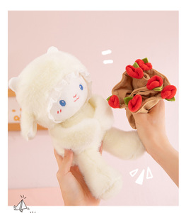 Peluche de Oveja y Osito con Rosa, Relleno de Algodón PP, Regalo de San Valentín o Qixi, Popular en Internet - Product Image 6