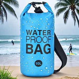 Sac étanche en PVC pour l'extérieur, sac à dos de rangement de grande capacité de 10l pour la plage et le camping - Product Image 2