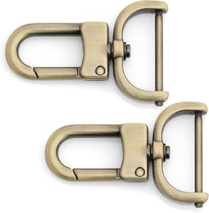 CRAFTMEMORE Pcs Detachable Snap Hook Swivel Clasp W Screw Bar VT <b>Bag</b> <b>Strap</b> Hardware <b>Replacement</b> Inch Brushed Brass - Product Image 2