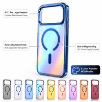 Coque de téléphone magnétique transparente à dégradé coloré, protection antichoc avec protection de l'appareil photo surélevée pour iPhone 18 Pro 18 Pro Max