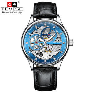 Reloj automático 820E para hombre, relojes mecánicos de cuero genuino de alta calidad, ahuecados, a la moda, resistentes al agua - Product Image 6
