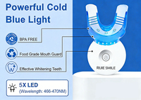 Kit de blanchiment dentaire LED sans fil approuvé CE, lumière froide, minuteurs 10 min, 5 lampes LED, logo personnalisé, blanchiment dentaire à domicile sans peroxyde