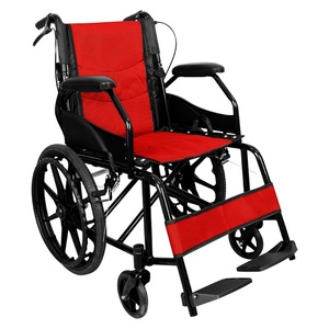 Fauteuil <span class=keywords><strong>roulant</strong></span> manuel pliable en alliage d'aluminium, certifié CE, pour usage hospitalier, capacité 100 kg, fabriqué en Chine, pour intérieur. - Product Image 4