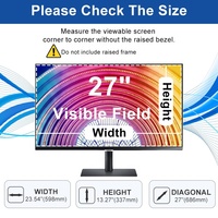 Filtre de confidentialité anti-espion bidirectionnel, anti-espionnage, anti-reflet, film bloquant la lumière pour moniteur SAMSUNG 27 pouces 16:9 grand écran