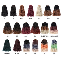 Extensions de cheveux synthétiques ondulés effet crochet de 24 pouces, style Gypsy Locs, tresses dreadlocks, ombré, Goddess Locs bouclées, vente en gros