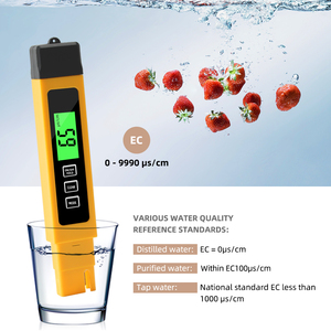 New Hot 0-9990 ppm <span class=keywords><strong>3</strong></span> trong 1 <span class=keywords><strong>LCD</strong></span> kỹ thuật số <span class=keywords><strong>TDS</strong></span> <span class=keywords><strong>Meter</strong></span> <span class=keywords><strong>TDS</strong></span> & EC và Temp <span class=keywords><strong>Meter</strong></span> thẩm thấu ngược màu vàng - Product Image 5