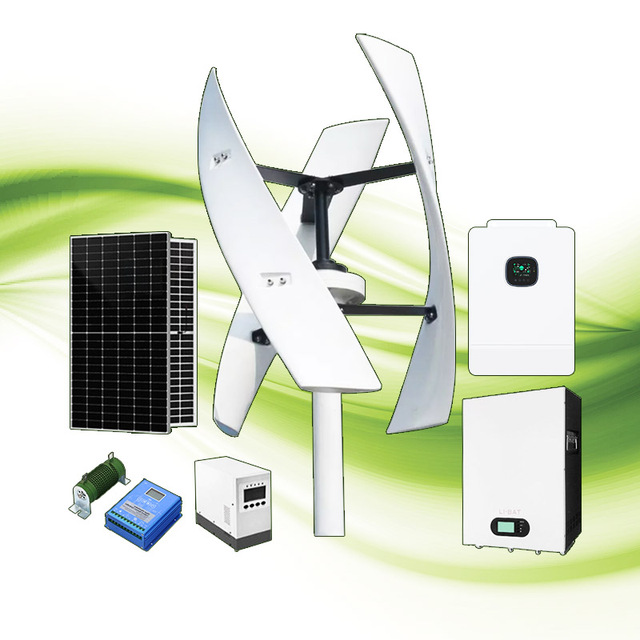 5KW Wind Turbine & 5KW Solar Panels Hybrid Power System with Lithium Ion Battery for Home Farm Use (On/Off Grid)