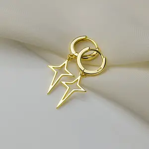 Design personnalisé du fabricant Boucles d'oreilles pour femmes Boucles d'oreilles en cuivre Croix du Sud Boucles d'oreilles pendantes
